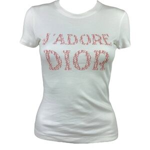 Christian Dior J’Adore Dior White fitted T-Shirt. NWT. Size 6.